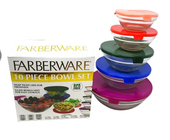 Farberware 10-pc. Glass Bowl Food Storage Set